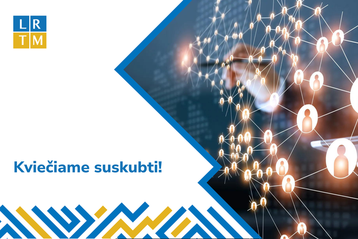 Vizuale pavaizduotos žmonių ikonėlės, sujungtos tinklu.